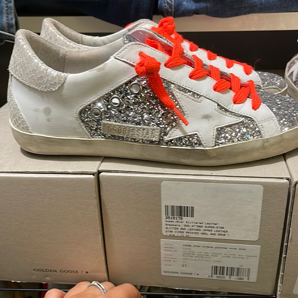 Golden Goose silver glitter sneakers